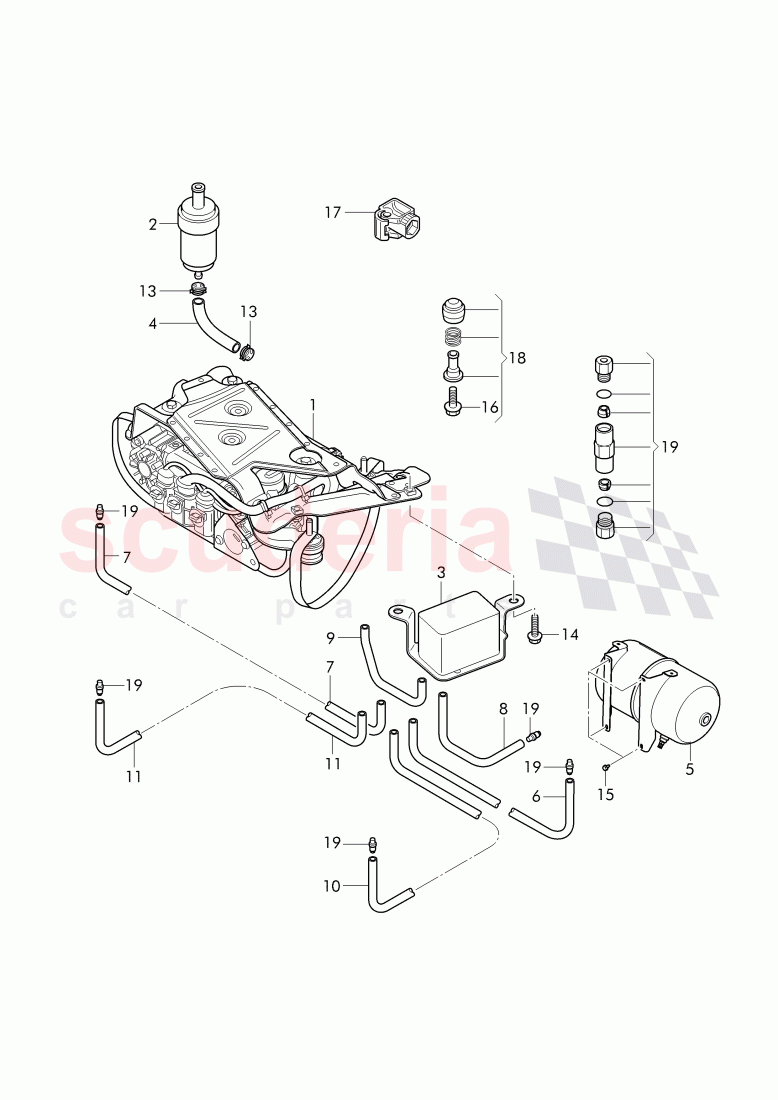 air supply unit, reservoir, air line, valve unit of Bentley Bentley Continental GTC (2011+)