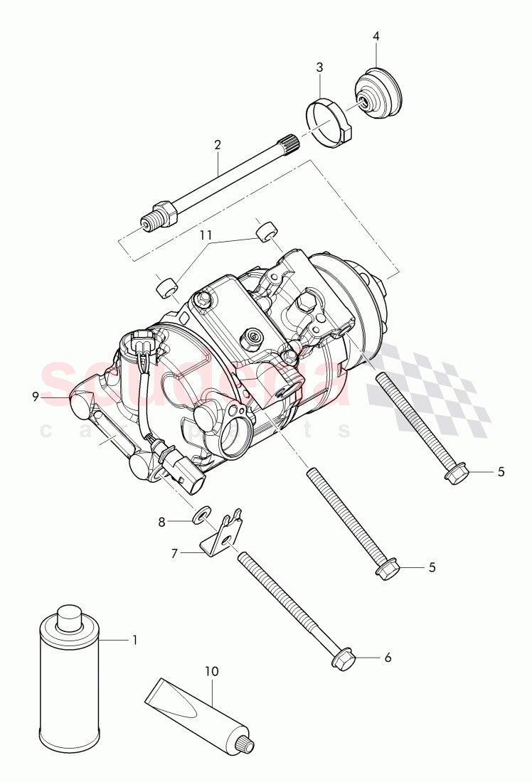 air conditioner compressor, mounting parts for refrigerant compressor, D >> - MJ 2016 of Bentley Bentley Continental Flying Spur (2013+)