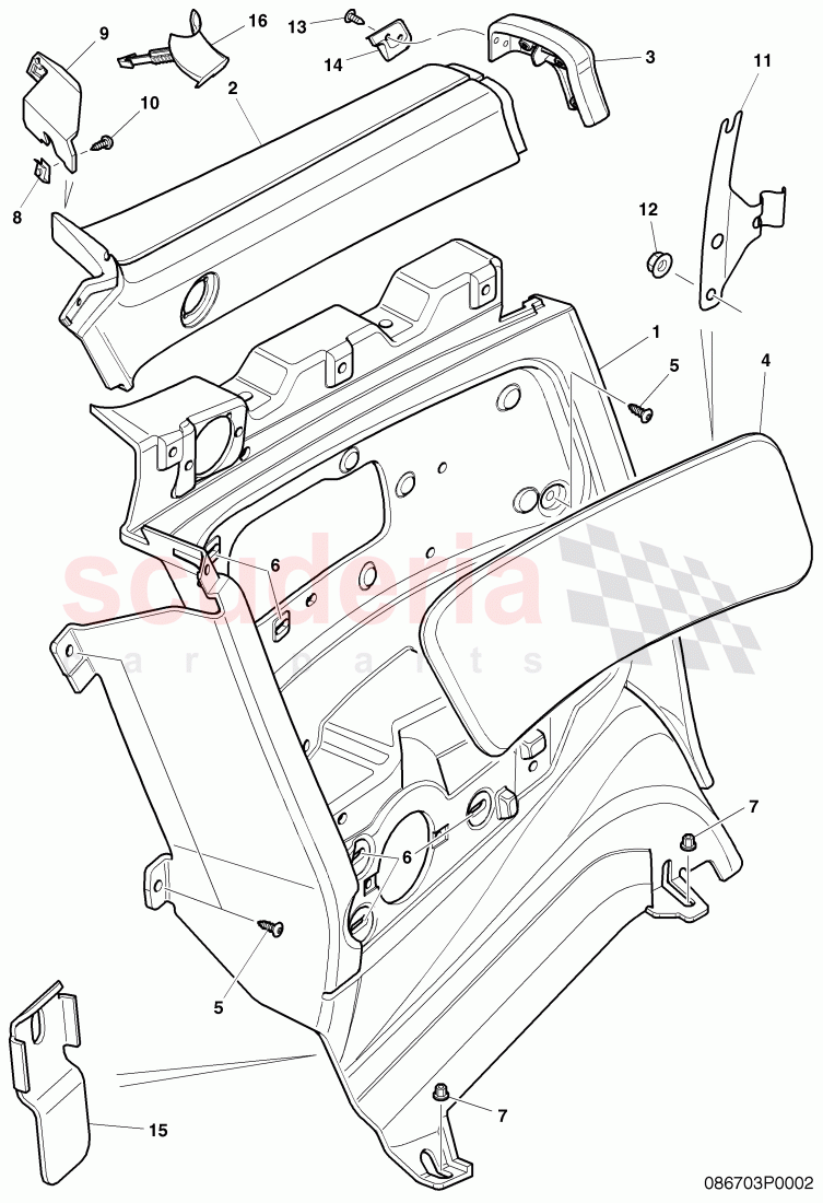 quarter trim panel, F 3W-5-023 938>> 3W-6-039 935 of Bentley Bentley Continental GT (2003-2010)