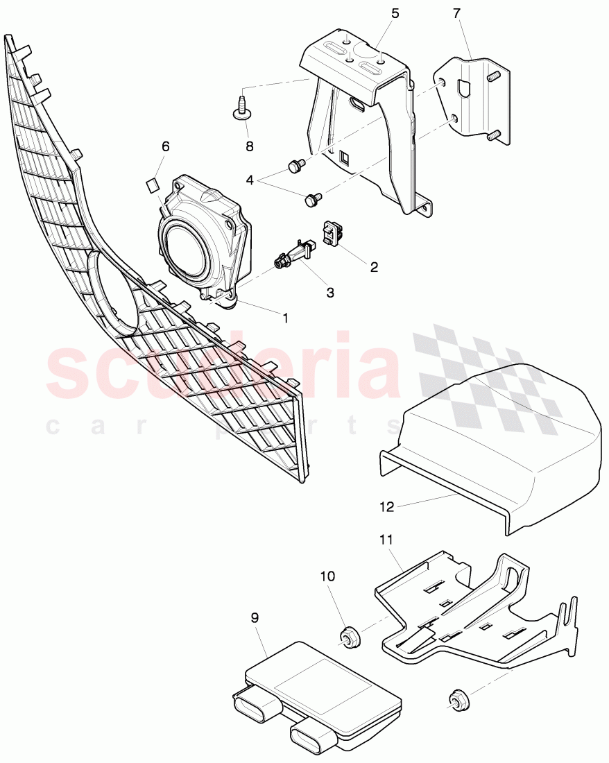 radar sensor, for vehicles with adaptive cruise control, 'ACC' of Bentley Bentley Continental GTC (2011+)