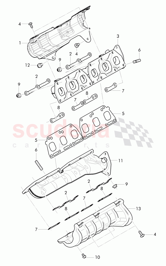 exhaust manifold, heatshield of Bentley Bentley Continental Supersports Convertible (2017+)