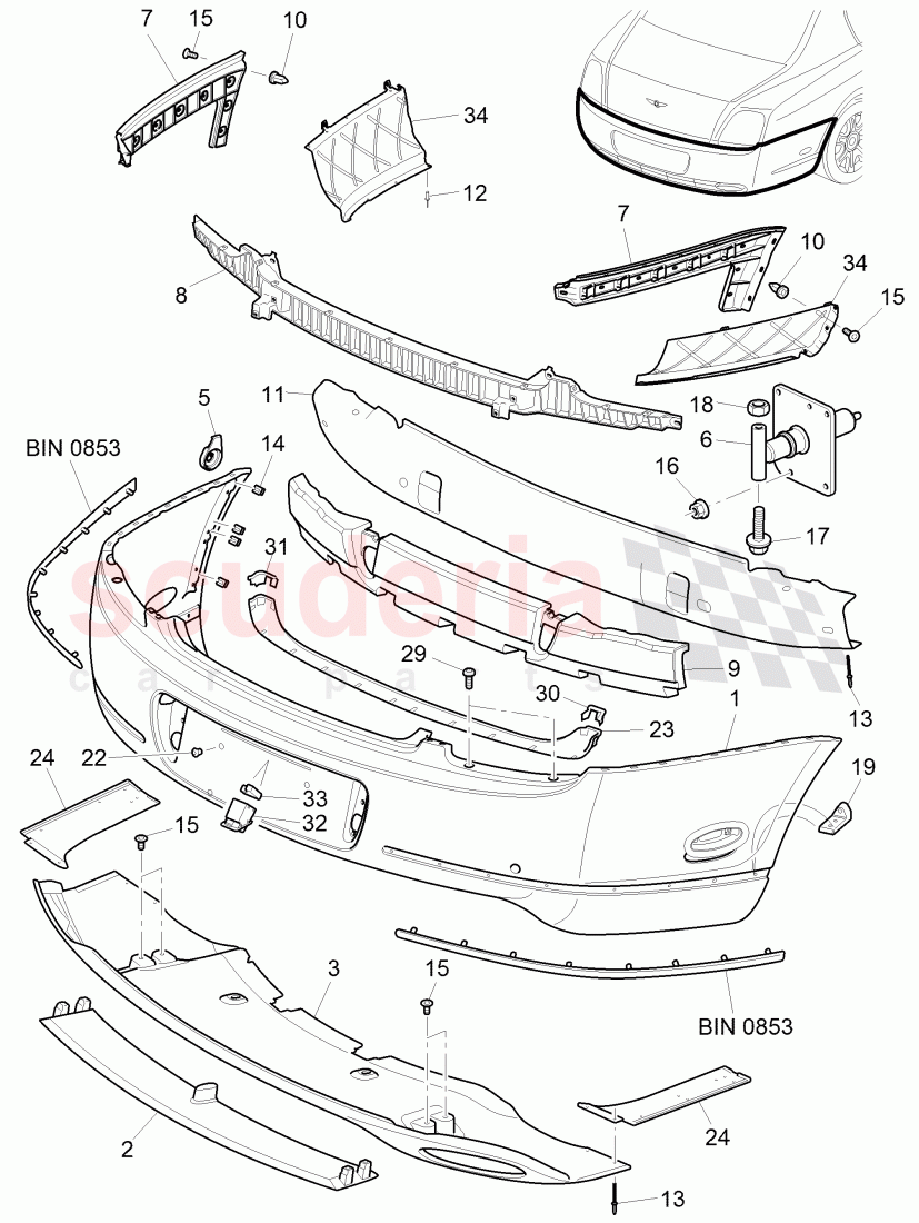 bumper, D - MJ 2009>> of Bentley Bentley Continental Flying Spur (2006-2012)