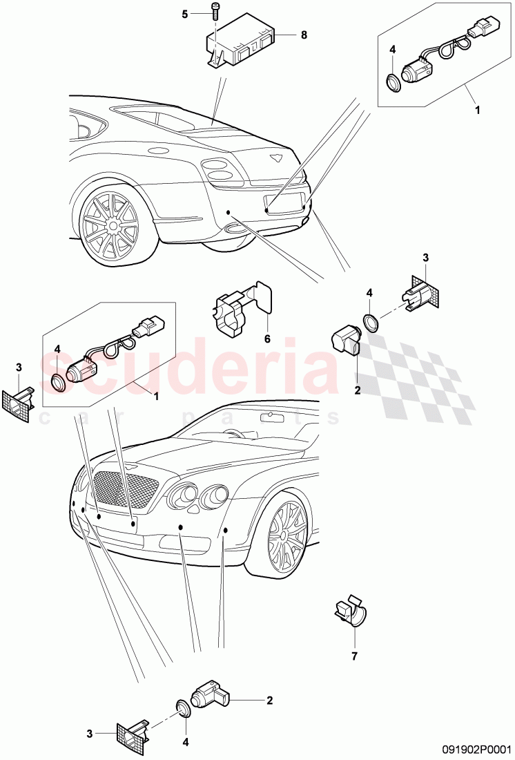 parking assist, F 3W-5-026 890>> 3W-6-039 945 of Bentley Bentley Continental Flying Spur (2006-2012)