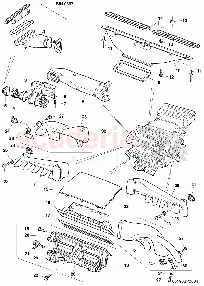 fresh air duct, D - MJ 2007>> of Bentley Bentley Continental GT (2003-2010)