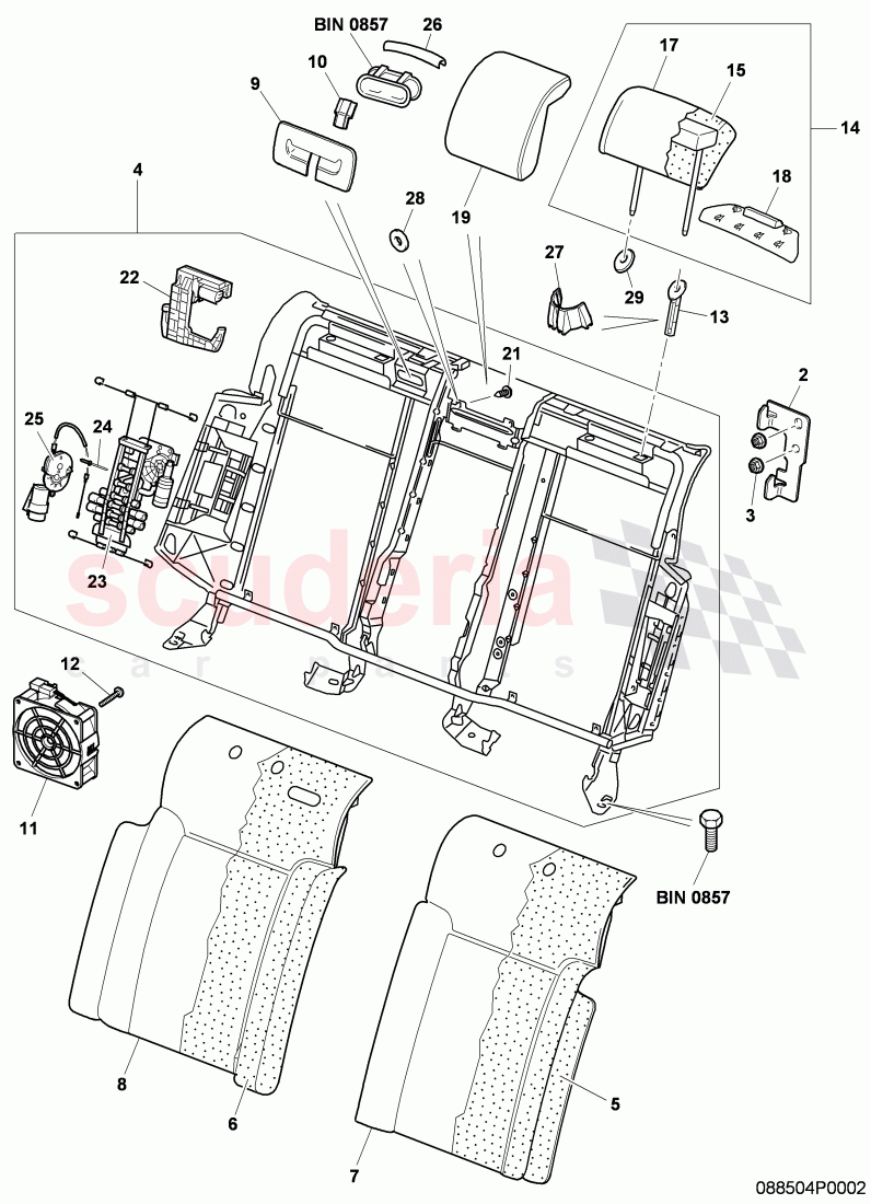 rear seat, F 3W-7-044 920>>, F ZA-A-062 464>> of Bentley Bentley Continental Flying Spur (2006-2012)