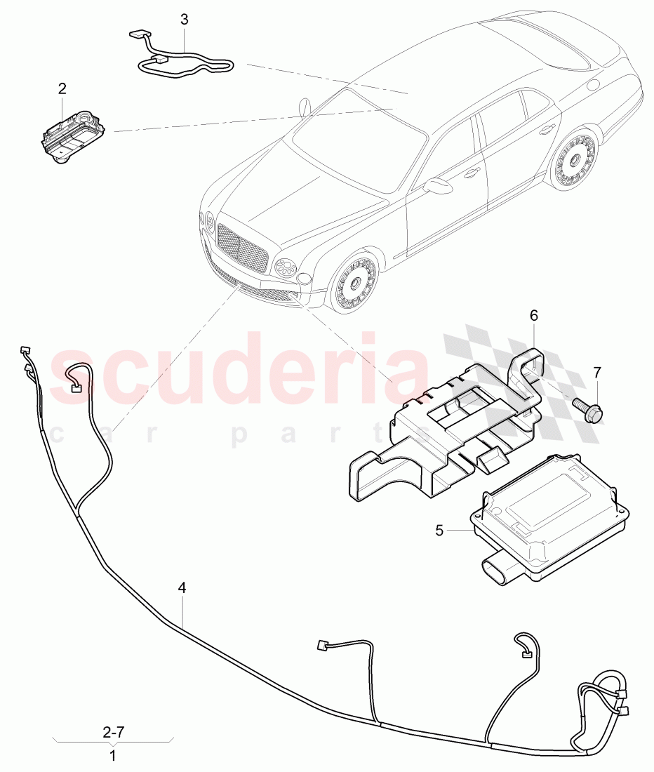 Original Accessories, Installation kit for garage door opener of Bentley Bentley Mulsanne (2010+)