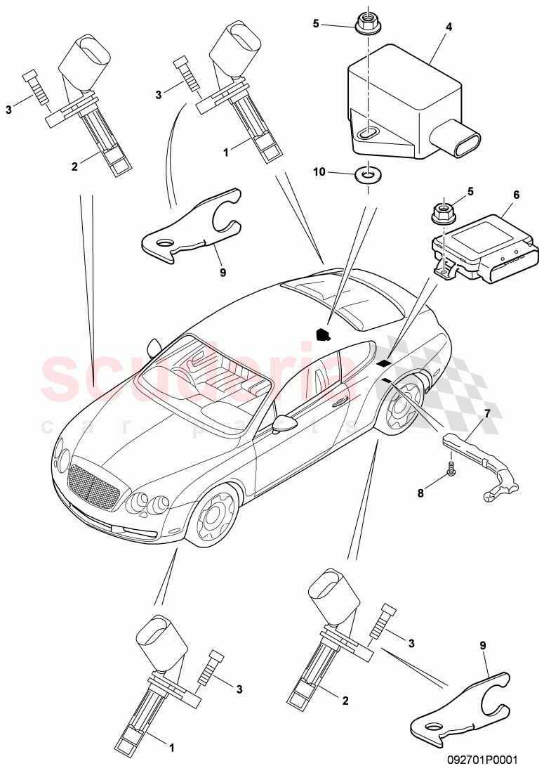 Control unit for ABS, speed sensor of Bentley Bentley Continental GTC (2006-2010)