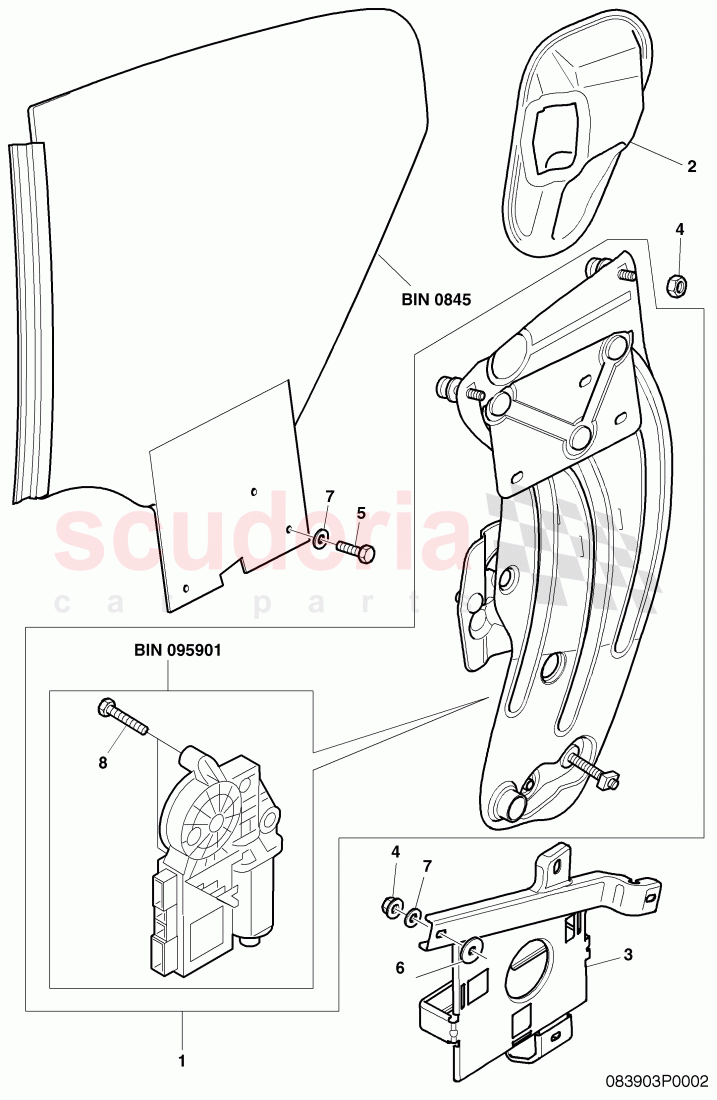 window lifter, guide channels, window slot seal for door of Bentley Bentley Continental GT (2003-2010)