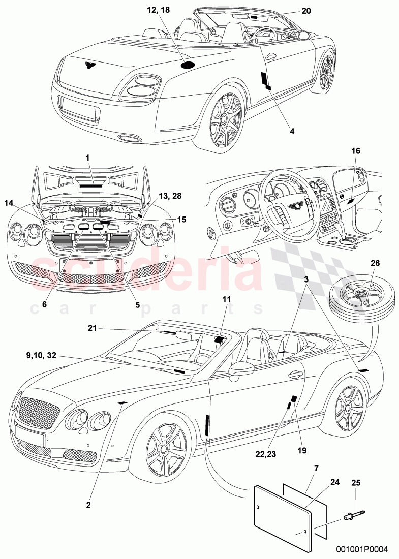 Type plates, D >> - MJ 2010 of Bentley Bentley Continental GTC (2006-2010)