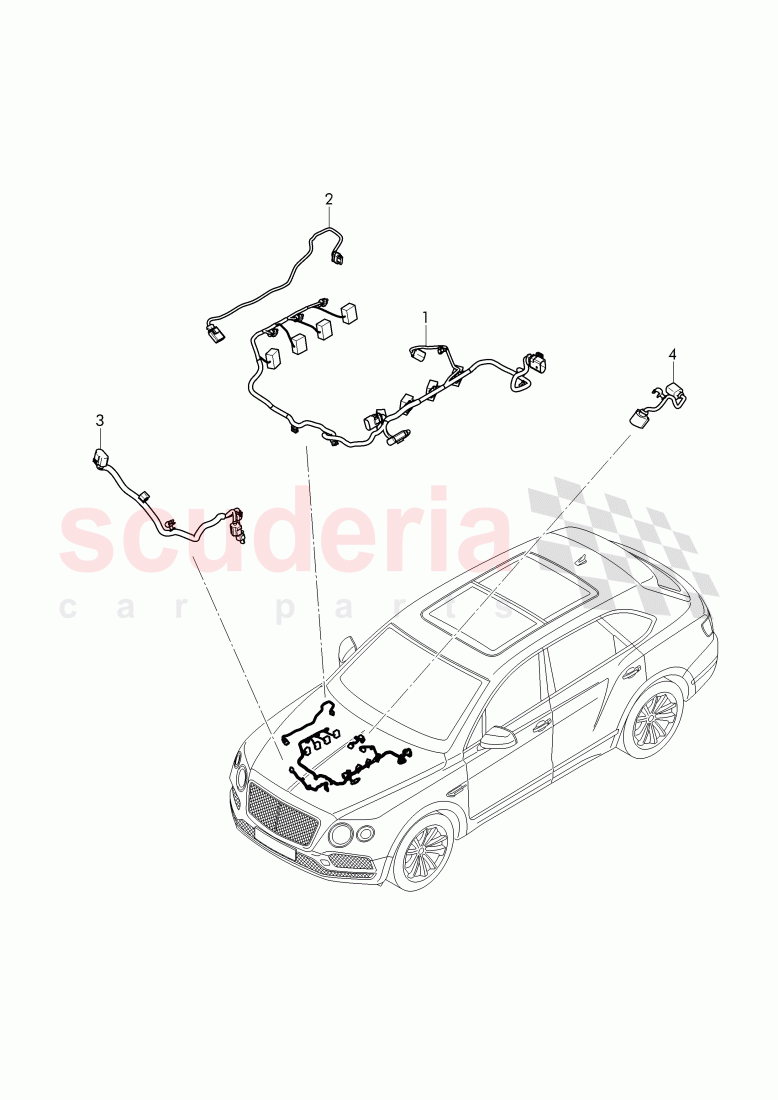 Additional Wiring Harnesses, D - MJ 2018>> of Bentley Bentley Bentayga (2015+)