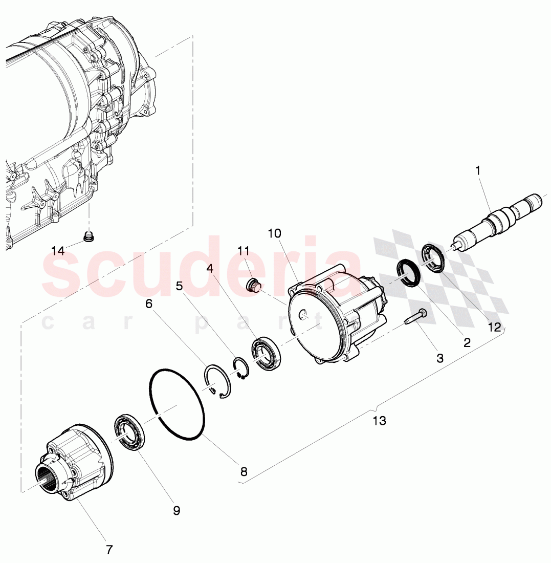 central differential, self-, locking, for 8-speed automatic gearbox of Bentley Bentley Continental GT (2011-2018)