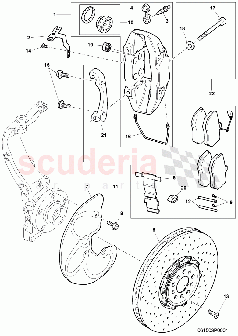 disc brakes, for vehicles with ceramic, brake disc of Bentley Bentley Continental GT (2003-2010)