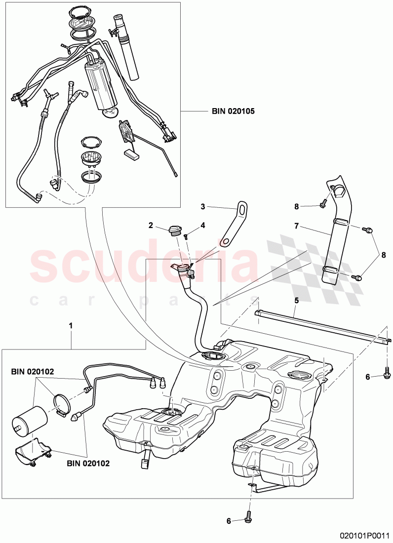 fuel tank with pump fuel gauge, and connecting parts, fuel line with breather and vacuum, pipe, D >> - MJ 2010 of Bentley Bentley Continental Supersports (2009-2011)