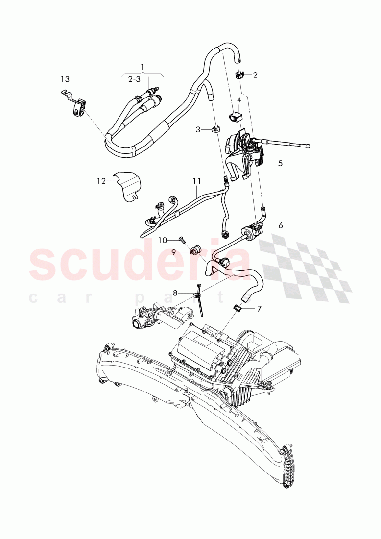 Fuel line with vent, hose, valve for charcoal, cannister of Bentley Bentley Continental Flying Spur (2013+)