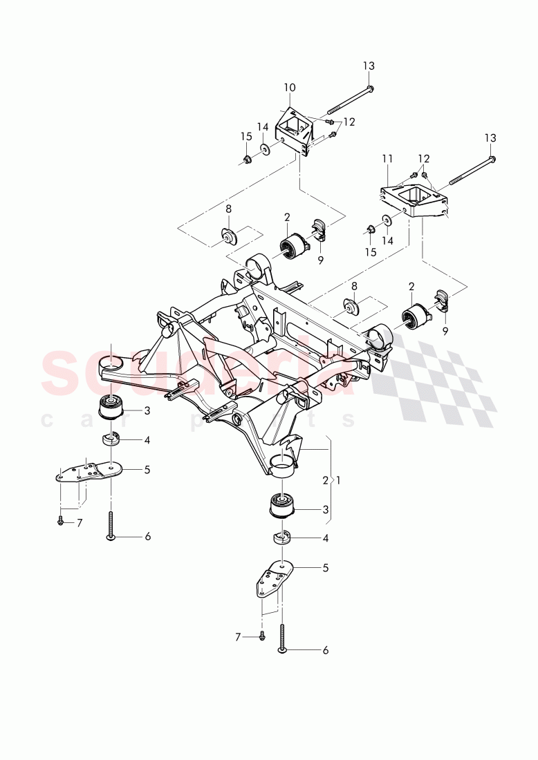 sub-frame, with rubber mounting, D - MJ 2017>> of Bentley Bentley Mulsanne (2010+)