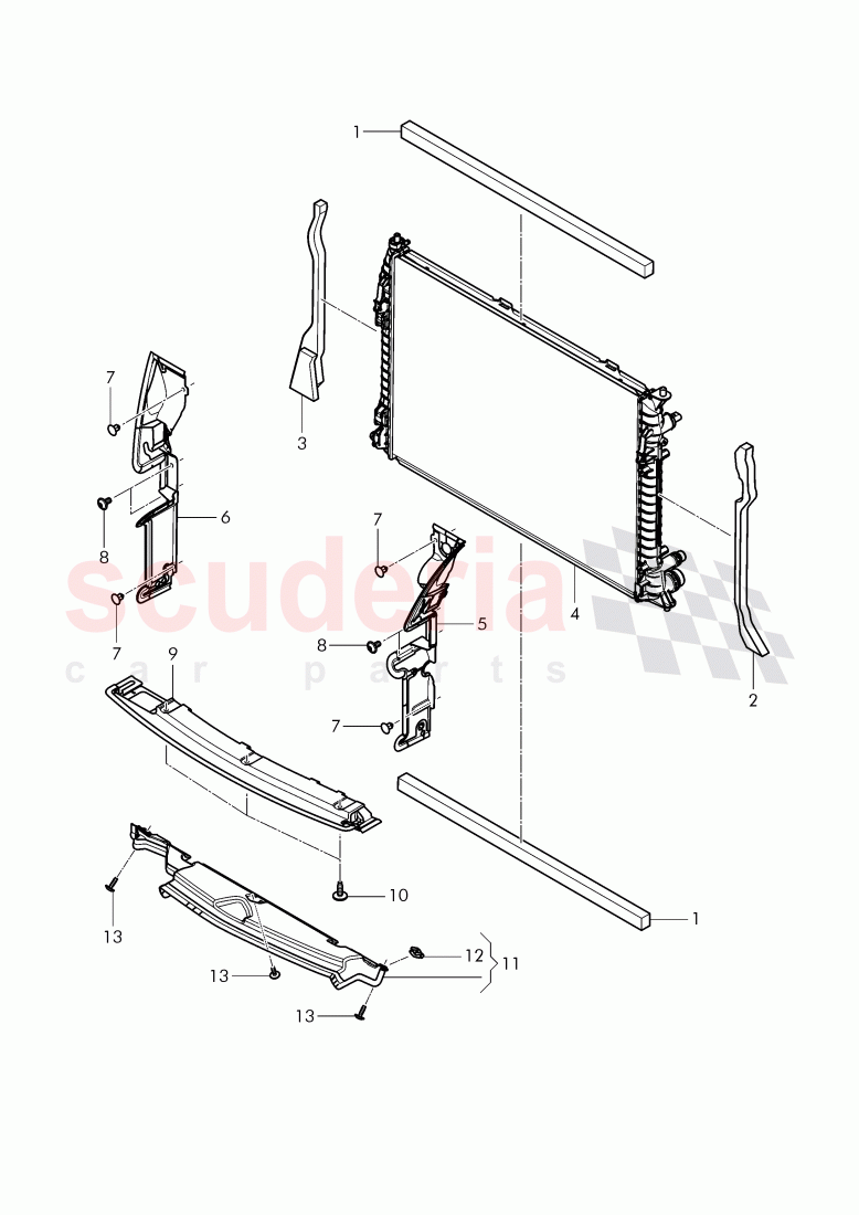 air duct, Coolant radiator, D - MJ 2016>> of Bentley Bentley Continental GTC (2011+)