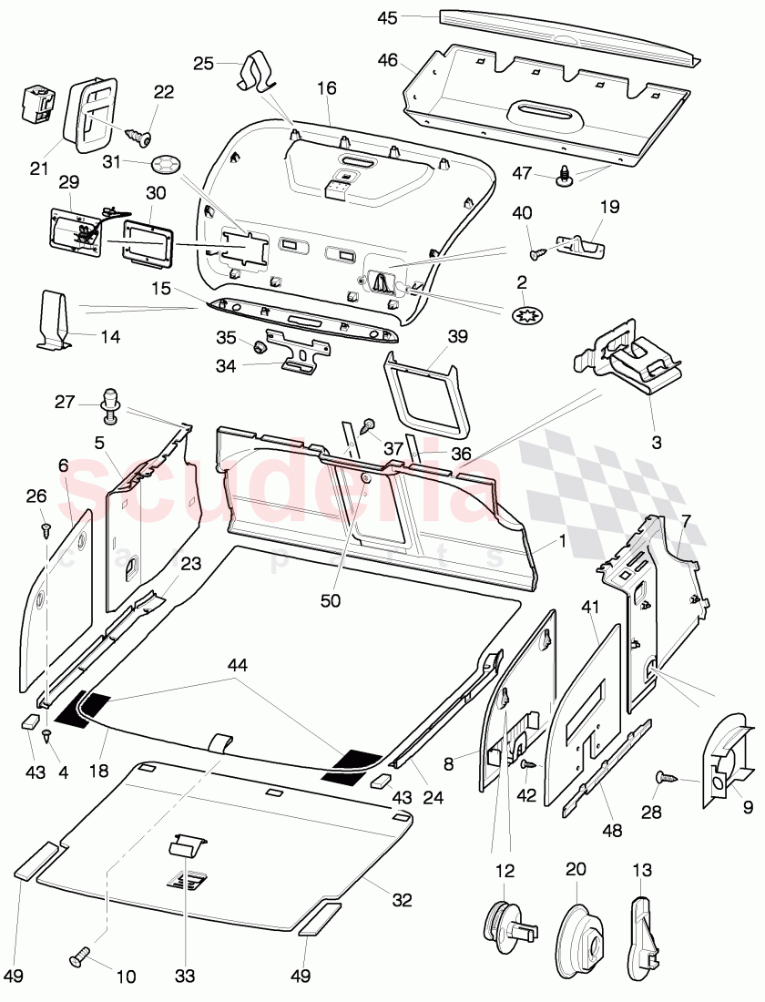 trunk linings, D - MJ 2012>> of Bentley Bentley Continental Flying Spur (2006-2012)