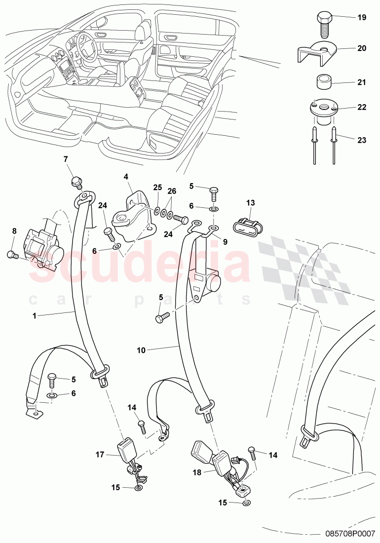 seat belts, for vehicles with not, folding rear bench seat of Bentley Bentley Continental Flying Spur (2006-2012)