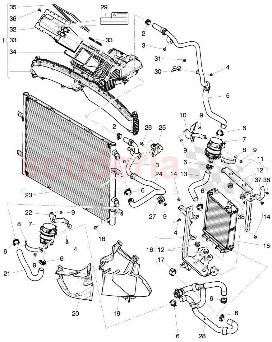 charge air cooler, air duct for charge, air cooler, D >> - MJ 2014 of Bentley Bentley Continental GTC (2011+)