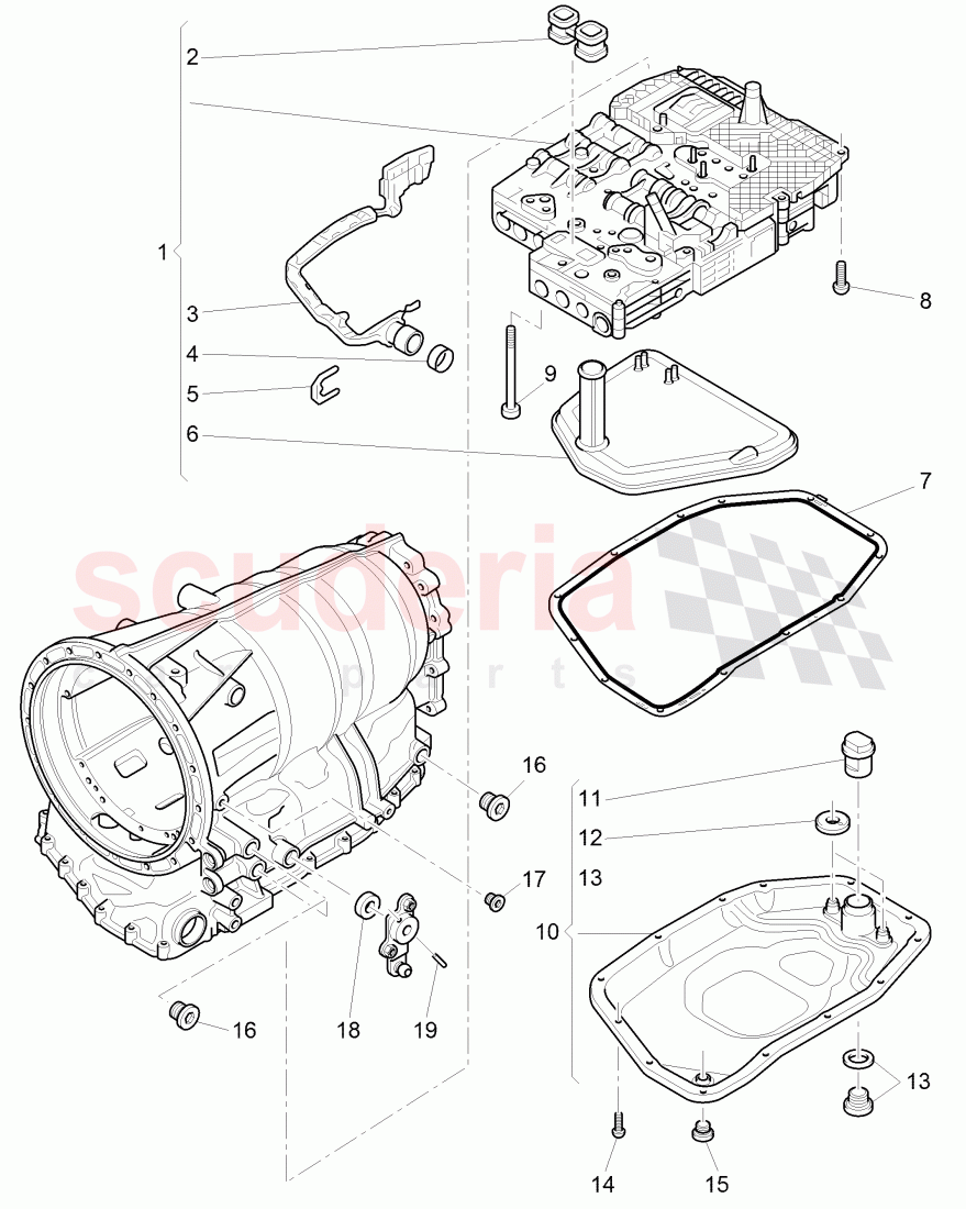 Mechatronic with software, oil pan, oil strainer, for 6 speed automatic transm. of Bentley Bentley Continental GT (2011-2018)