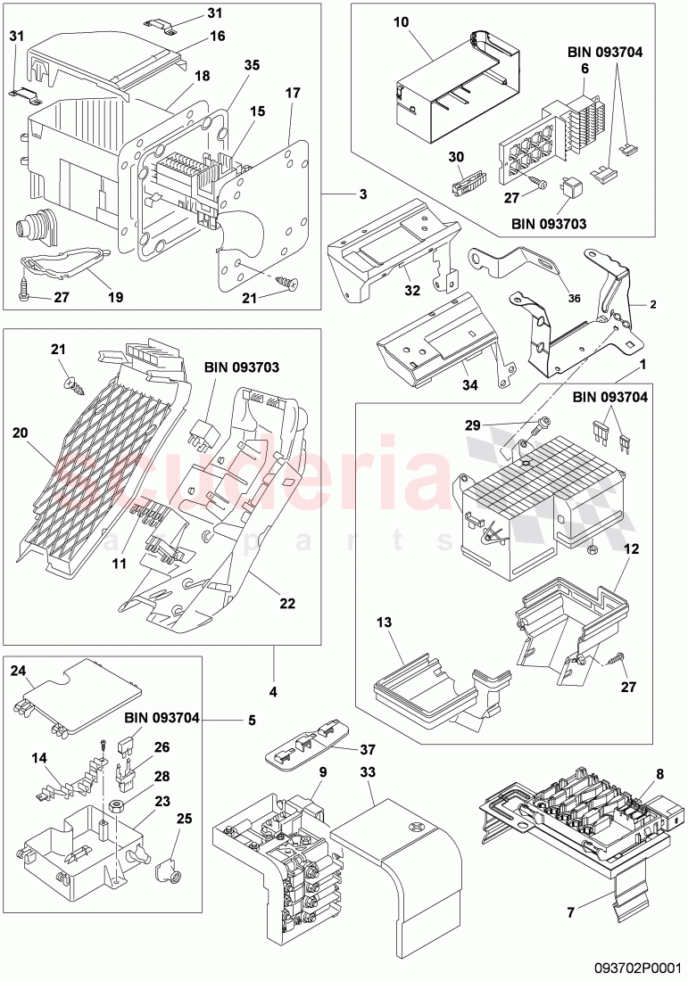 Fuse box of Bentley Bentley Continental GT (2003-2010)