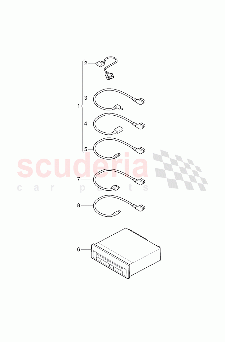 Original Accessories, Adapter wiring set for USB, iPod stowage compartment, dvd changer of Bentley Bentley Mulsanne (2010+)