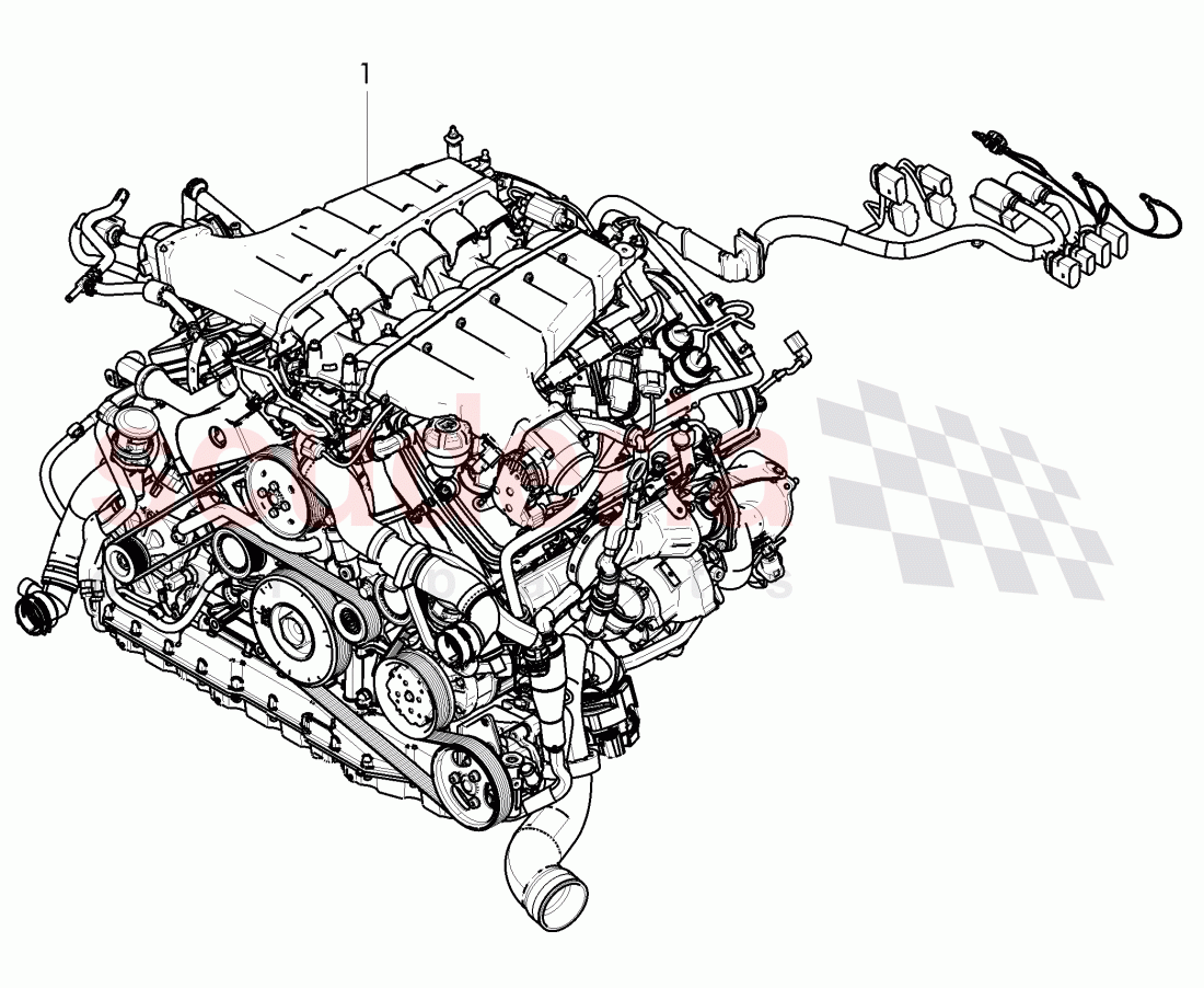 engine, complete, miscellaneousmaterial, Parts set for engine and gear lowering, mounting parts for engine and transmission, D >> - MJ 2015 of Bentley Bentley Continental Flying Spur (2013+)