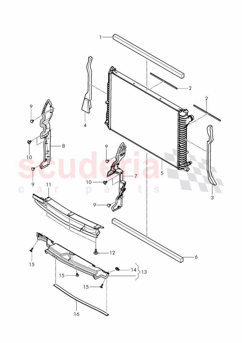 air duct, Coolant radiator, D - MJ 2015>> - MJ 2015 of Bentley Bentley Continental GT (2011-2018)