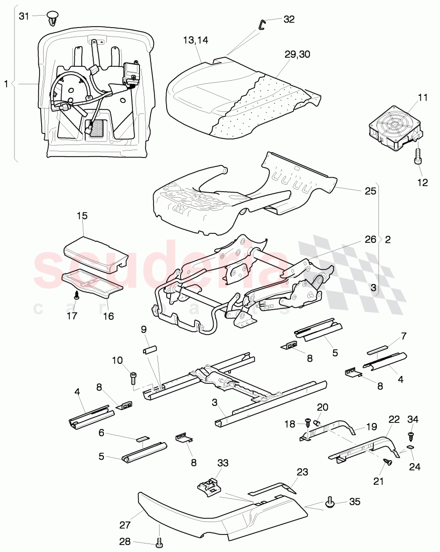 seat support, D - MJ 2007>> - MJ 2008 of Bentley Bentley Continental Flying Spur (2006-2012)