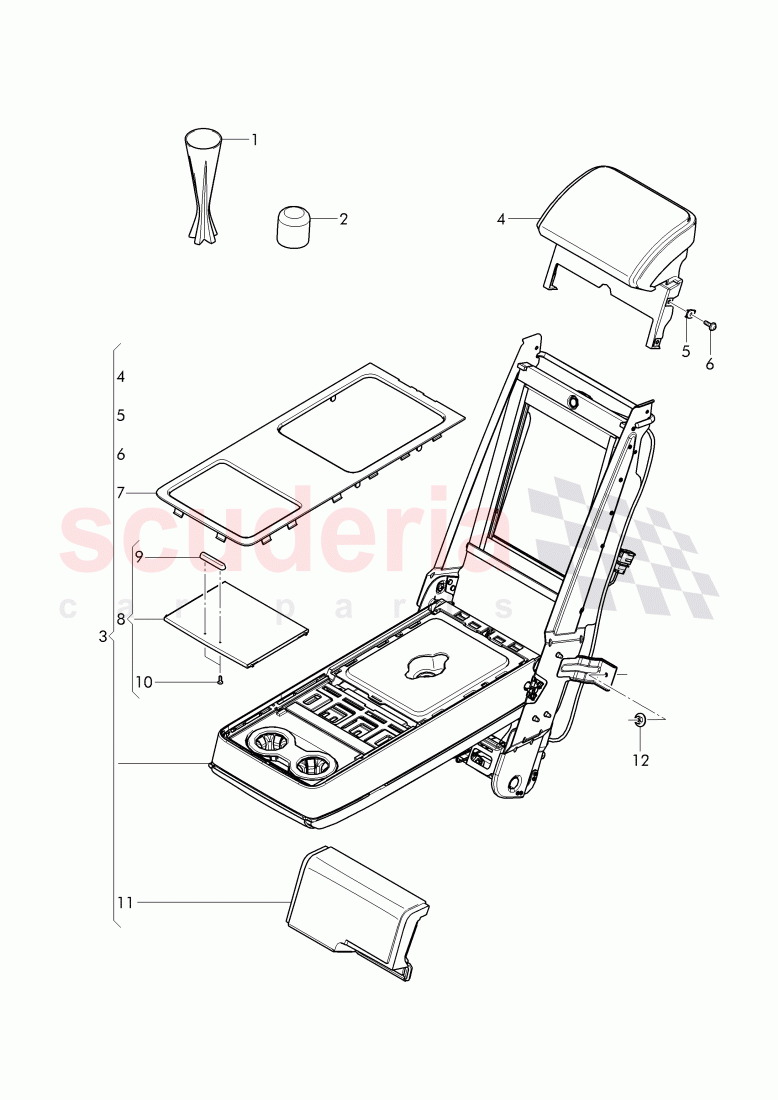 armrest, Bottle cooler, D - MJ 2016>> of Bentley Bentley Continental Flying Spur (2013+)