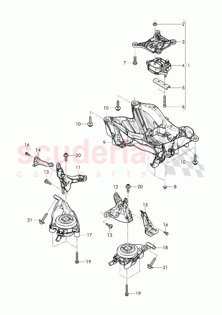 Gearbox mounting, for 8-speed automatic gearbox of Bentley Bentley Bentayga (2015+)