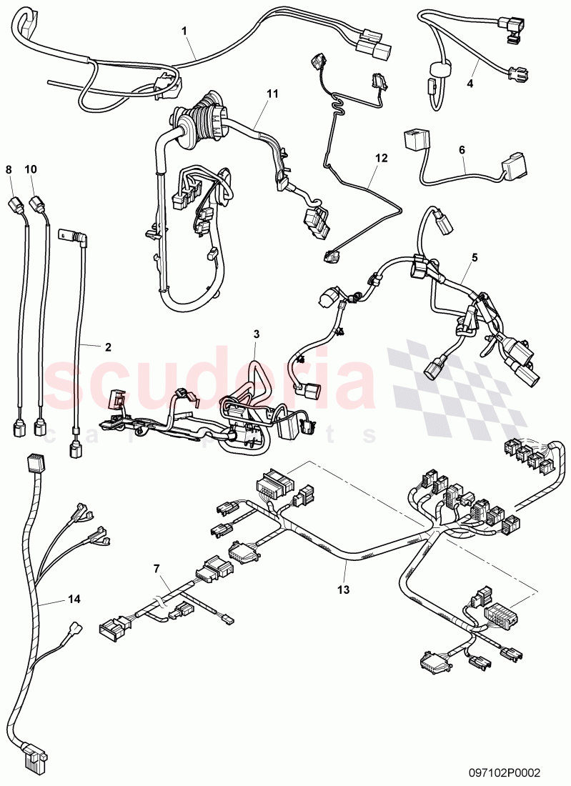 wiring harnesses, F 3W-5-026 890>> 3W-6-039 945 of Bentley Bentley Continental Flying Spur (2006-2012)