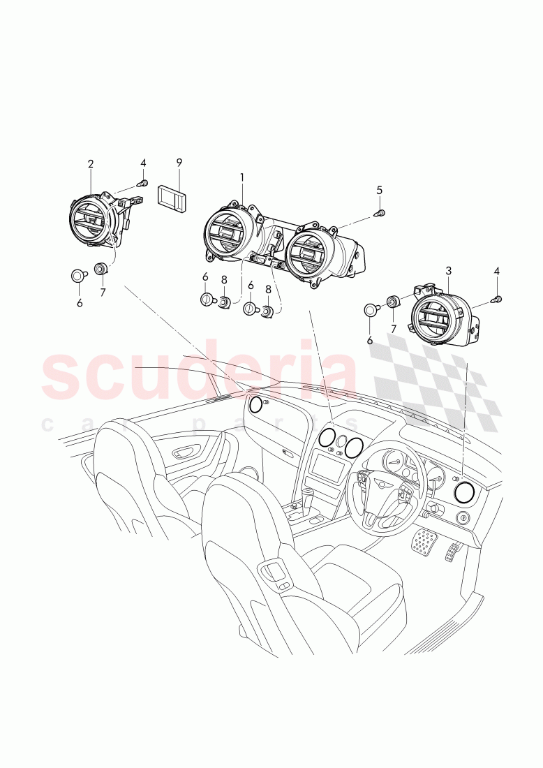 air vent, microfiche trays of Bentley Bentley Continental Supersports Convertible (2017+)