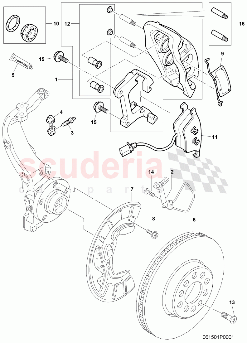 disc brakes, F 3W-4-020 001>> 3W-5-029 254 of Bentley Bentley Continental GT (2003-2010)