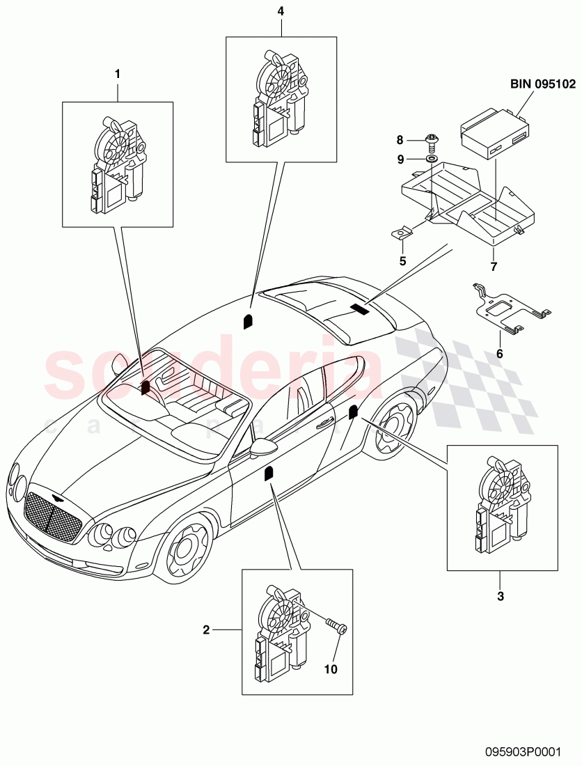 windows lifters, control module of Bentley Bentley Continental Supersports (2009-2011)