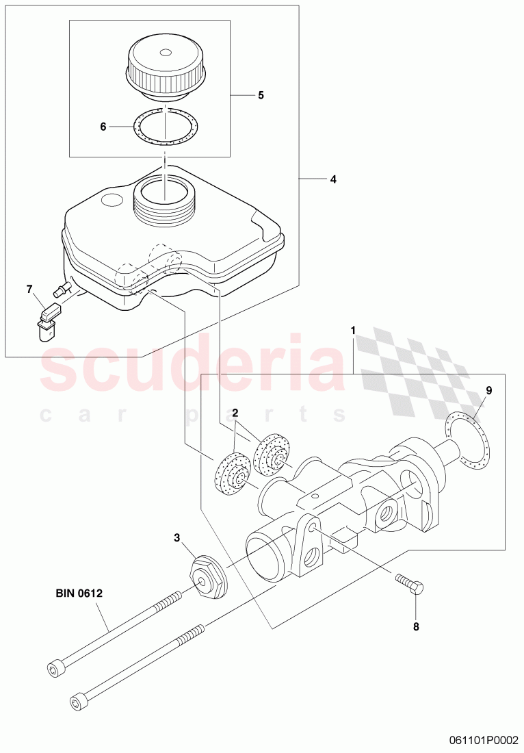 tandem master cylinder, F 3W-9-057 480>>, F ZA-A-062 484>> of Bentley Bentley Continental Flying Spur (2006-2012)