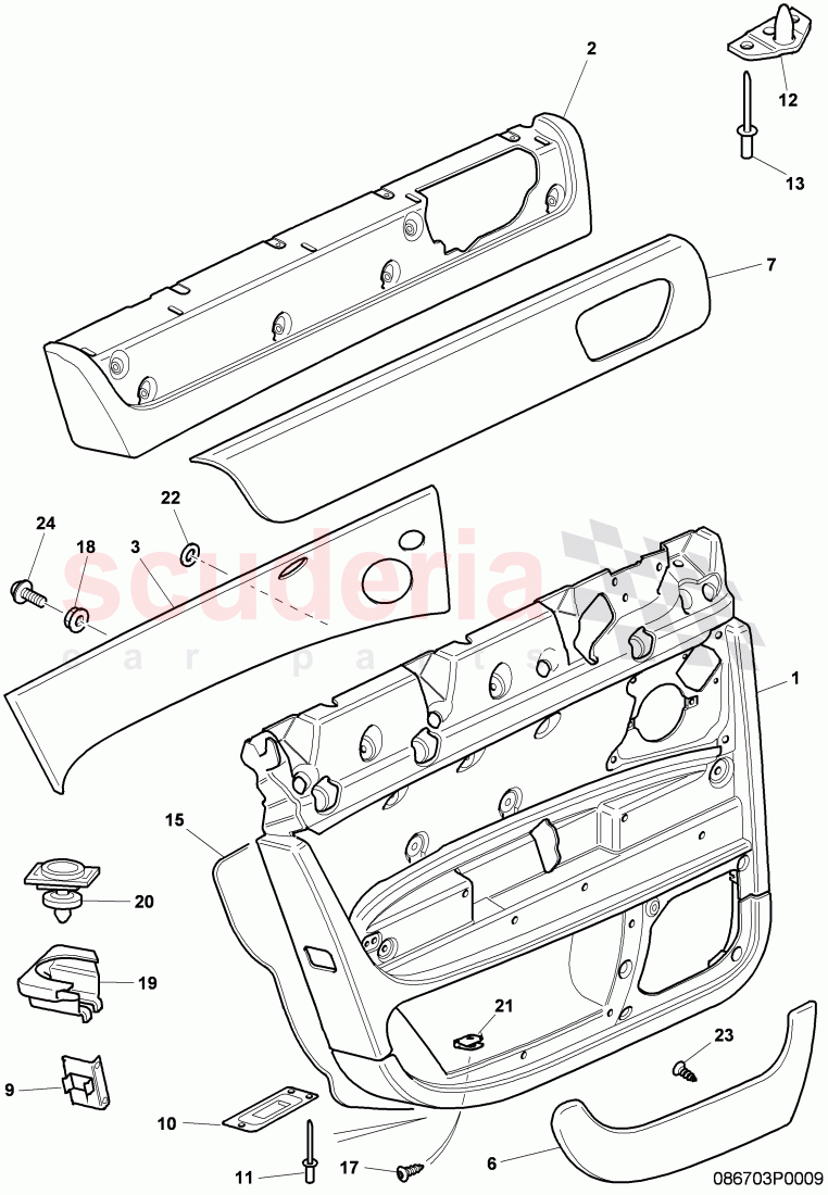 door panel, D - MJ 2009>> of Bentley Bentley Continental Flying Spur (2006-2012)