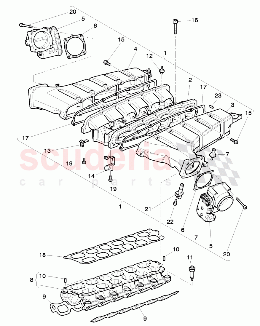 elbow, throttle valve, D - MJ 2006>> of Bentley Bentley Continental Flying Spur (2006-2012)