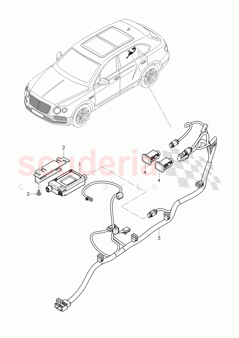 USB socket with cover of Bentley Bentley Bentayga (2015+)