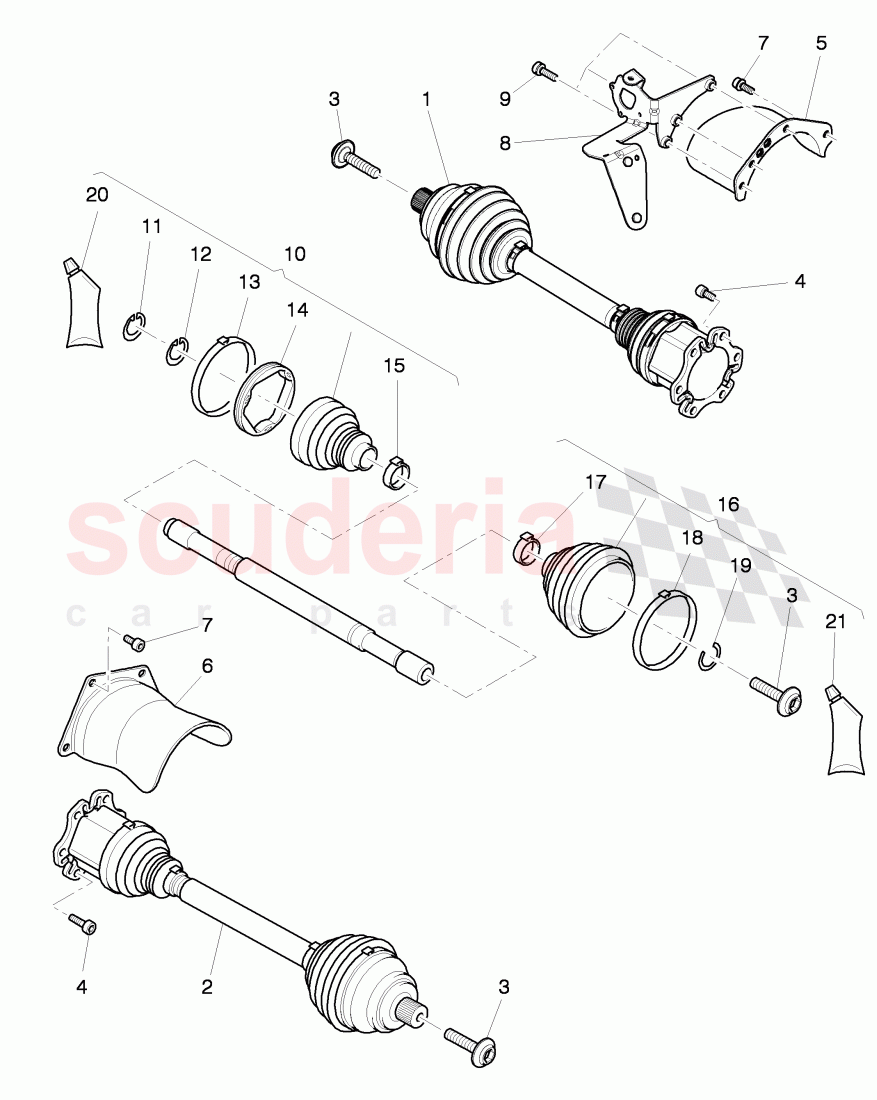 drive shaft, for automatic transmission, F >> 3W-F-044 095, F >> ZA-F-044 095 of Bentley Bentley Continental GT (2011-2018)