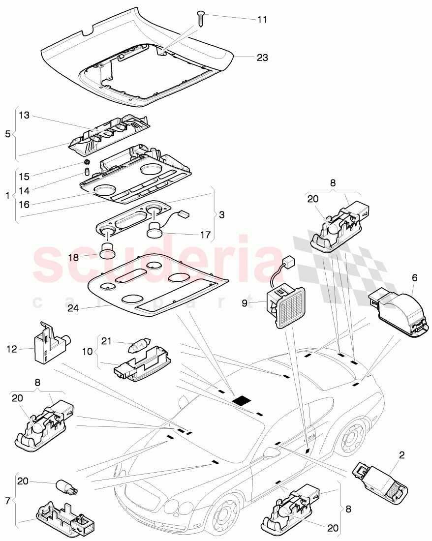 interior light, D - MJ 2012>> of Bentley Bentley Continental Supersports (2009-2011)