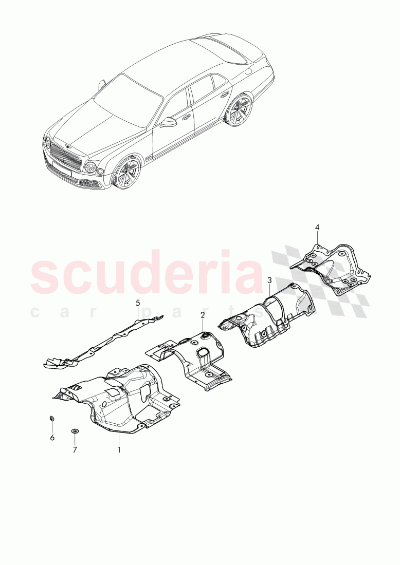 sound absorber for tunnel, D - MJ 2017>> of Bentley Bentley Mulsanne (2010+)