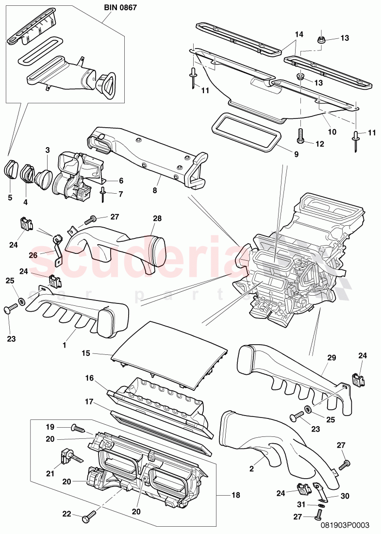 fresh air duct, D >> - MJ 2006 of Bentley Bentley Continental GT (2003-2010)