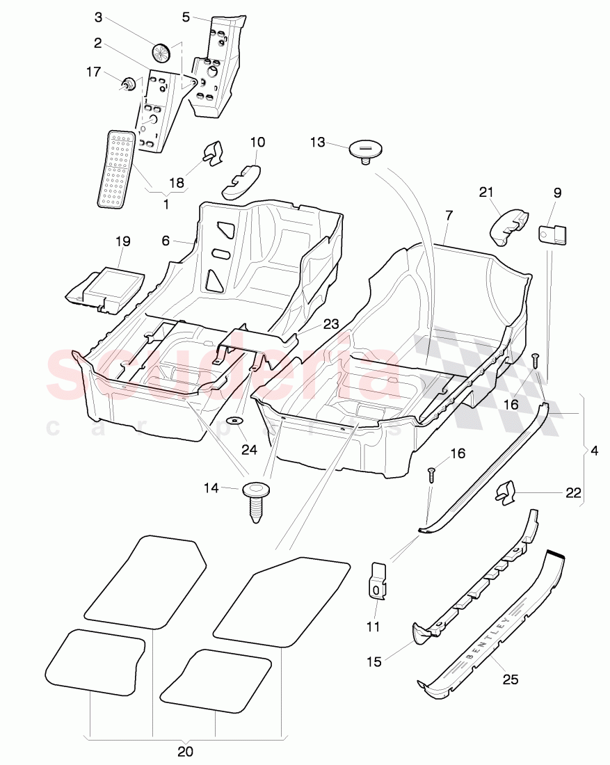 floor covering, D - MJ 2008>> of Bentley Bentley Continental GTC (2006-2010)