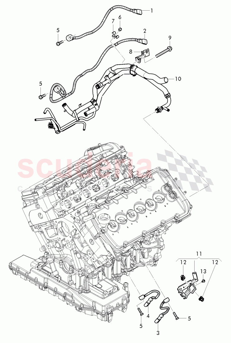 knock sensor, Bracket for knock sensor of Bentley Bentley Continental Supersports Convertible (2017+)