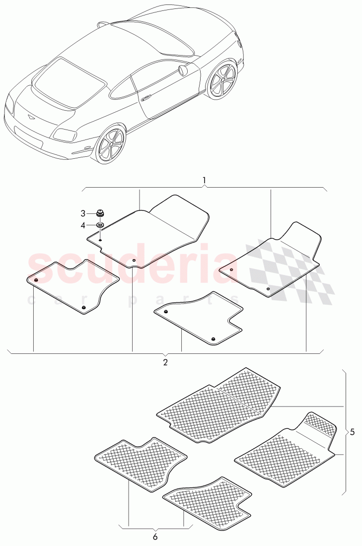 Original Accessories, floor covering of Bentley Bentley Continental GTC (2011+)