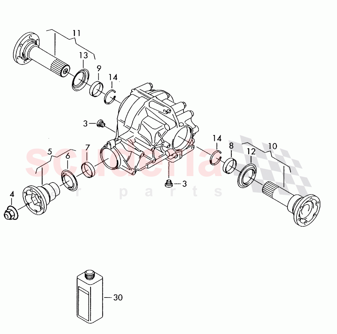 flange shaft, seal, for rear axle differential of Bentley Bentley Continental Supersports (2009-2011)