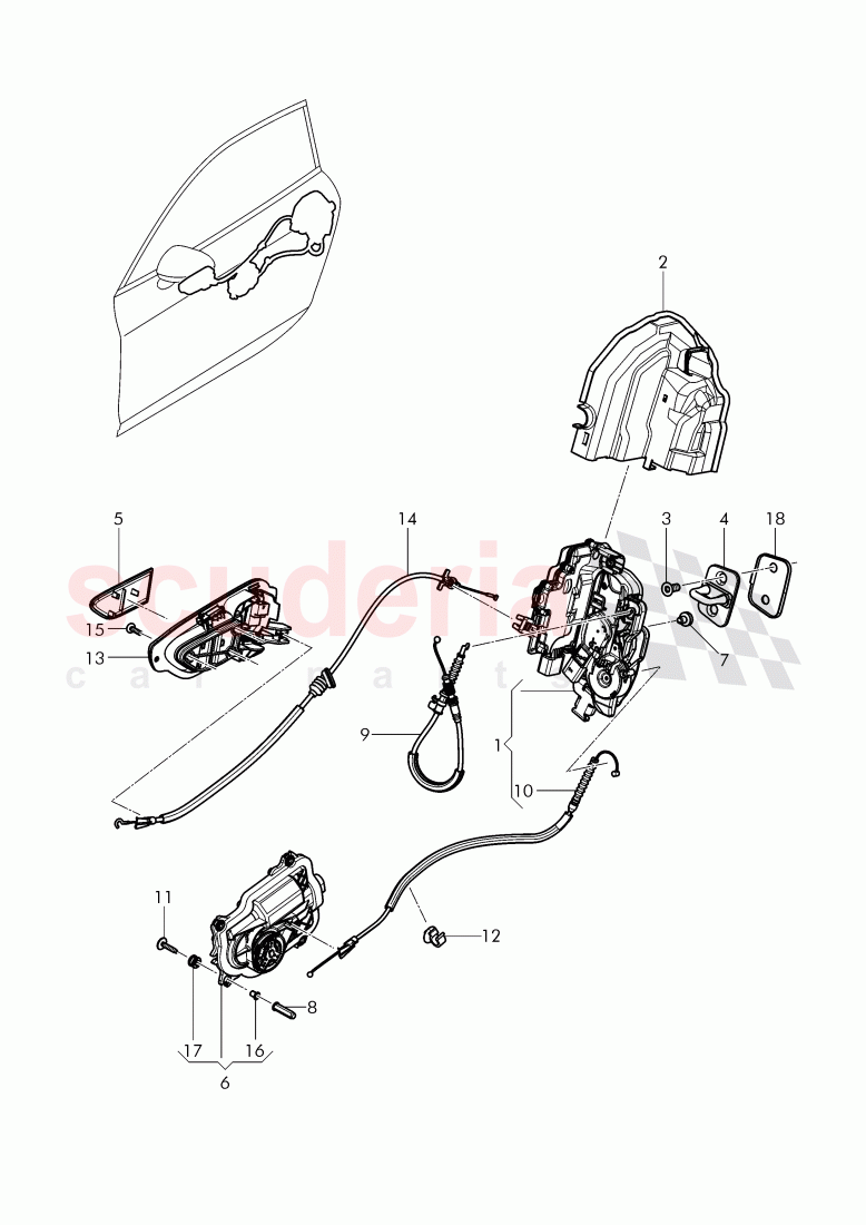 door latch, latch of Bentley Bentley Continental Supersports Convertible (2017+)