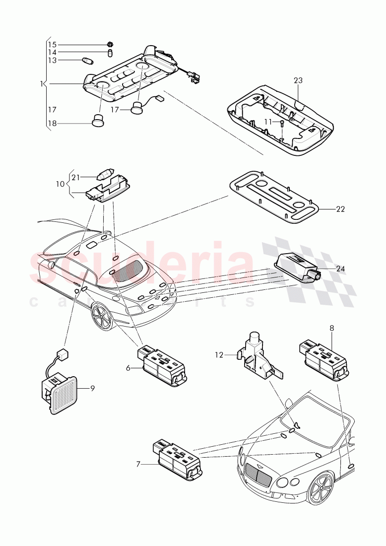 illumination in, vehicles interior, D - MJ 2016>> of Bentley Bentley Continental GTC (2011+)