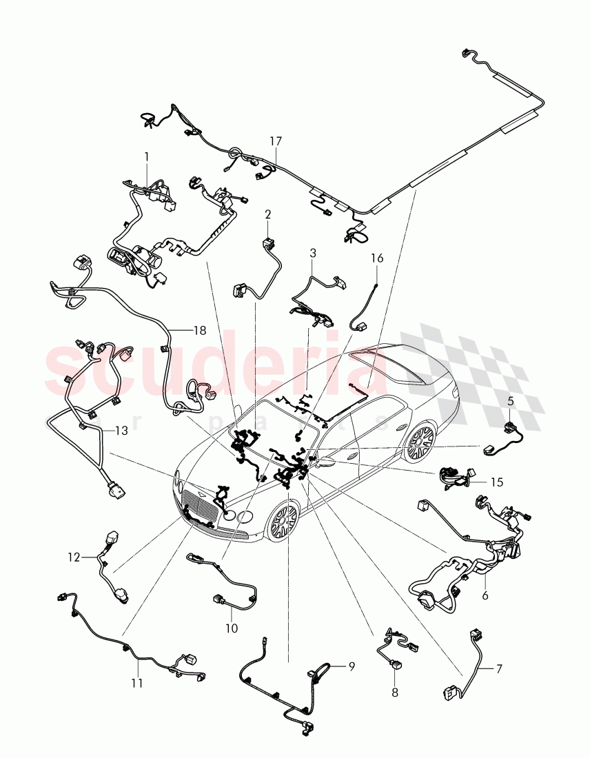 Additional Wiring Harnesses of Bentley Bentley Continental Flying Spur (2013+)